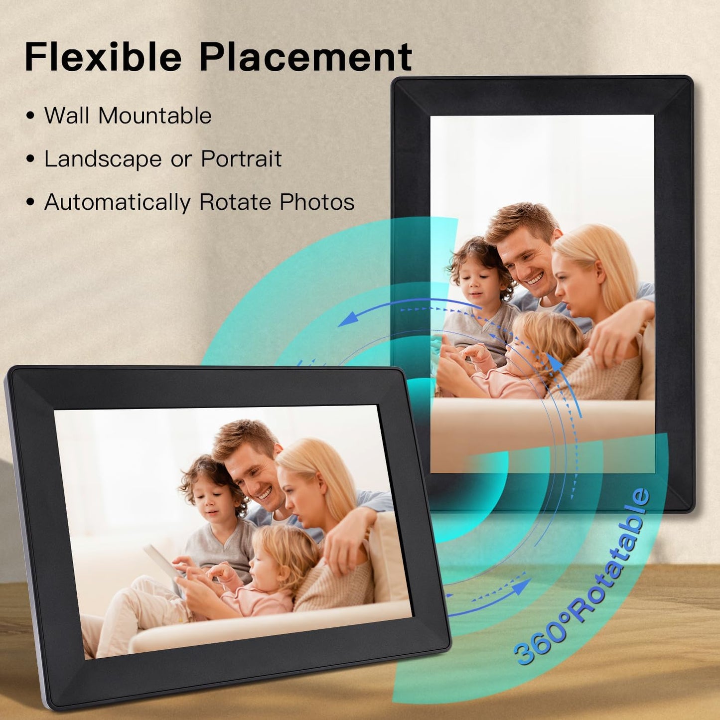 Uhale Digital Picture Frame 1280X800 HD IPS Touch Screen Digital Photo Frame 10.1 Inch Wifi Digital Frame 16GB Storage,Sd Card Slot,Auto-Rotate Slideshow,Via Uhale Send Videos and Photos Remotely