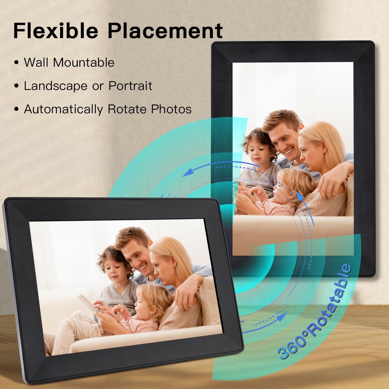 Uhale Digital Picture Frame 1280X800 HD IPS Touch Screen Digital Photo Frame 10.1 Inch Wifi Digital Frame 16GB Storage,Sd Card Slot,Auto-Rotate Slideshow,Via Uhale Send Videos and Photos Remotely