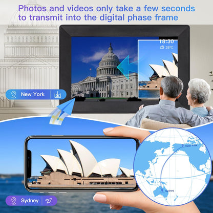 Uhale Digital Picture Frame 1280X800 HD IPS Touch Screen Digital Photo Frame 10.1 Inch Wifi Digital Frame 16GB Storage,Sd Card Slot,Auto-Rotate Slideshow,Via Uhale Send Videos and Photos Remotely